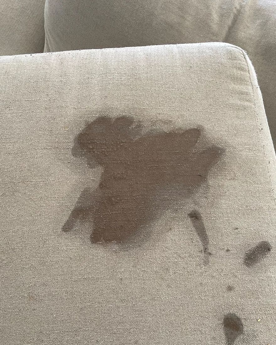 Couch stain, before cleaning