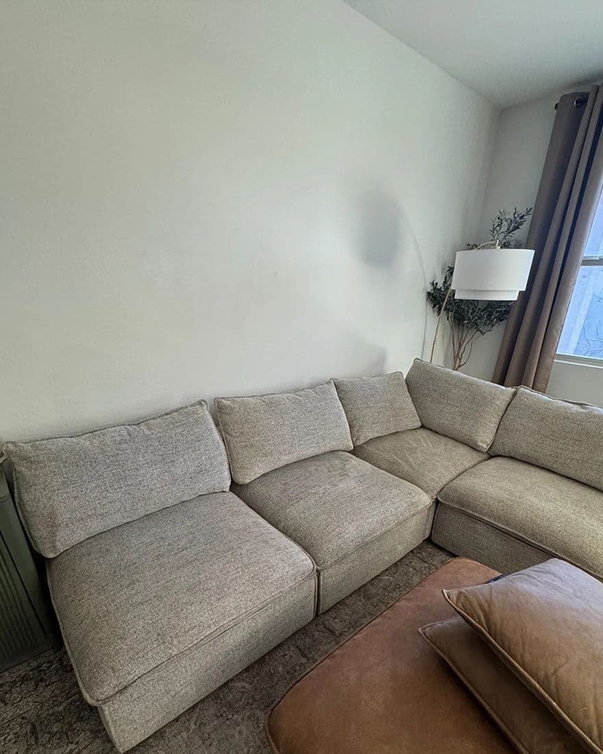 Sectional sofa, after cleaning